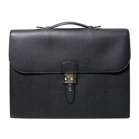 hermes men's leather briefcase